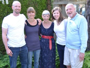 From left to right, a family photo from approximately five years ago, of the author’s family. From left to right, brother Matthew, Sarah, her Mom Heather, sister Emma and Dad Roger. 