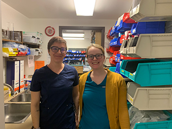 Nicole Sander and Delaney Elliot round out the Smithers pharmacy team