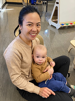 Kali Bazarynski and Hegan Ryley Rose Allen enjoying the new YMCA Daycare facilities.