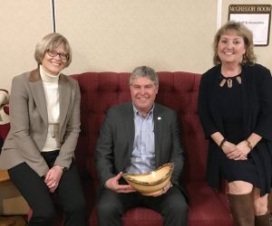 Retiring Director Ben Sander sitting in between NH CEO Cathy Ulrich and Board Chair Colleen Nyce.