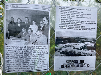 Newspaper clippings from the 1970s when the hospital was opened