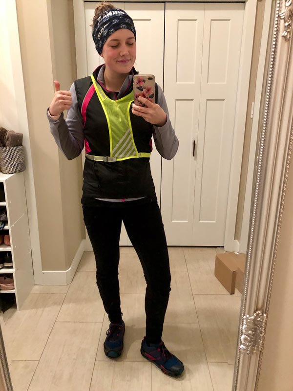 Haylee in her winter running gear.