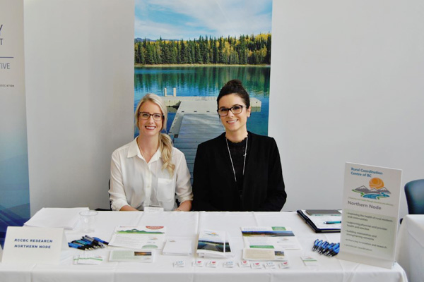 Janna Olynick, Research Associate, and Erika Belanger, Research Associate, from Rural Coordination Centre of BC (RCCBC) offering rural physicians resources and information on practice.