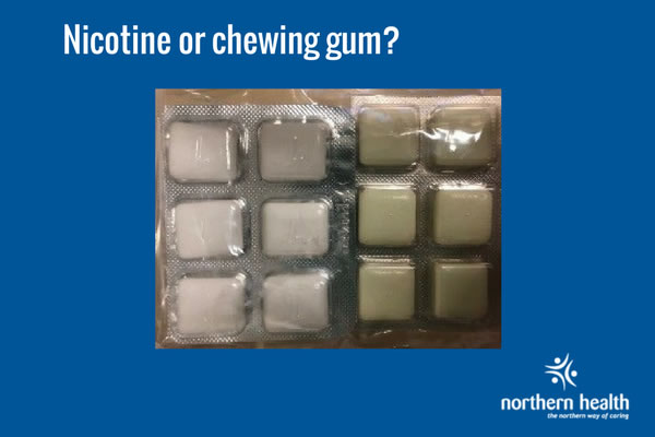 Nicotine chewing gum comparison.