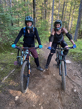 Mountain bikers on a trail