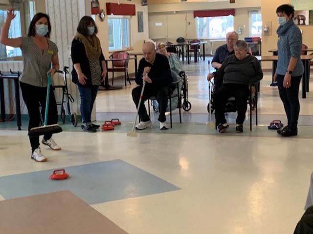 residents curling in long term care