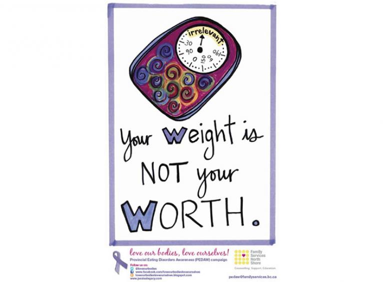 Poster stating "your weight is not your worth"