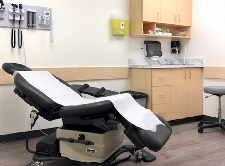 A patient chair in the clinic is pictured.