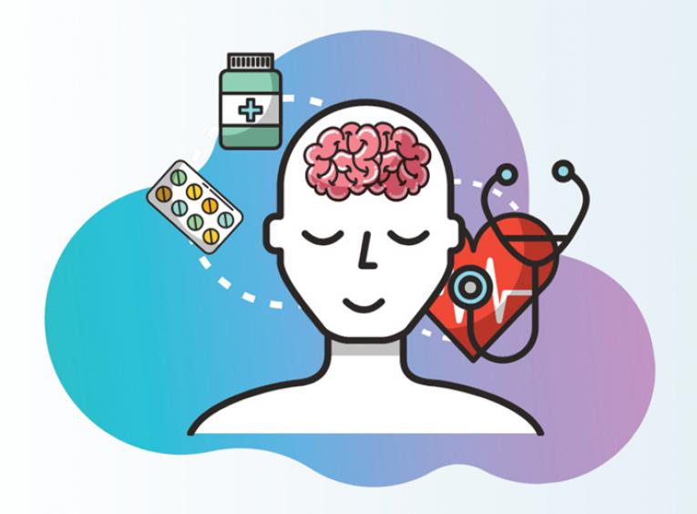 A graphic represents healthy medication use.
