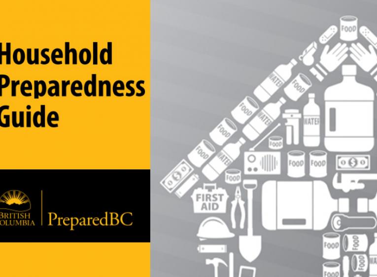 A graphic for a Household Preparedness Kit from PreparedBC.