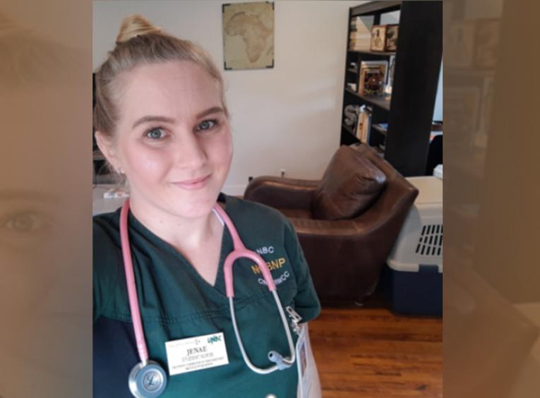 Jenae Pedersen, a fourth-year nursing student at the University of Northern British Columbia in Prince George