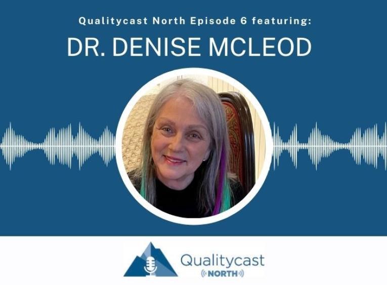 graphic introducing episode 6 with photo of Dr. Denise McLeod in centre