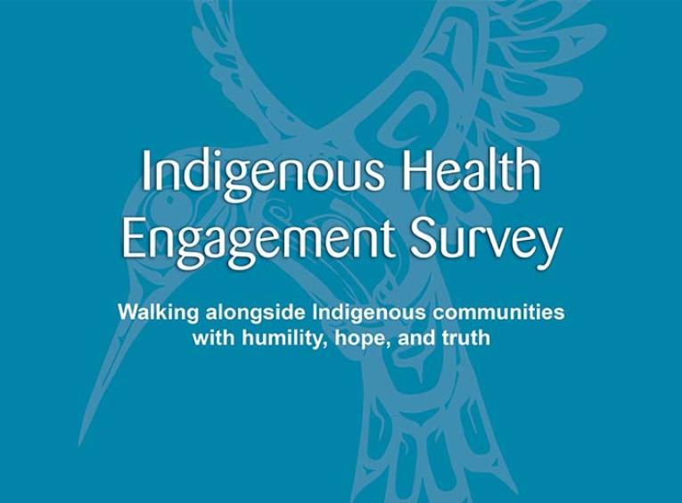 A graphic with a hummingbird in teal with the text Indigenous Engagement Survey