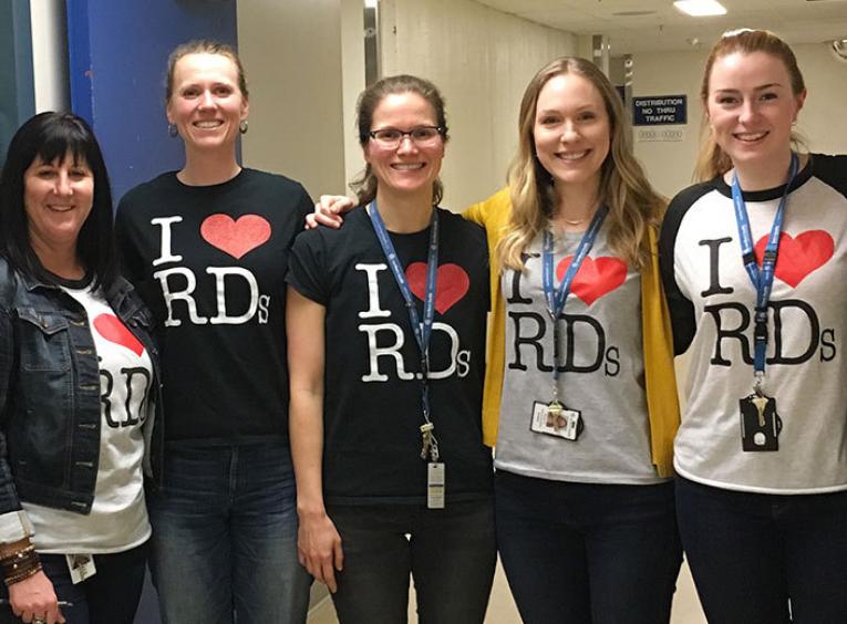 Dietitians celebrate Registered Dietitians (RD) Day together at UHNBC, pre-pandemic.   