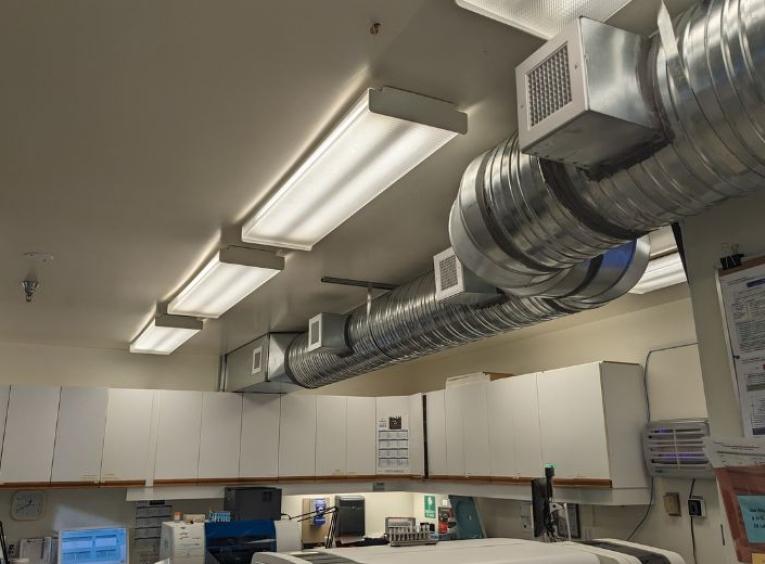 Brand new AC ductwork inside the Chetwynd General Hospital
