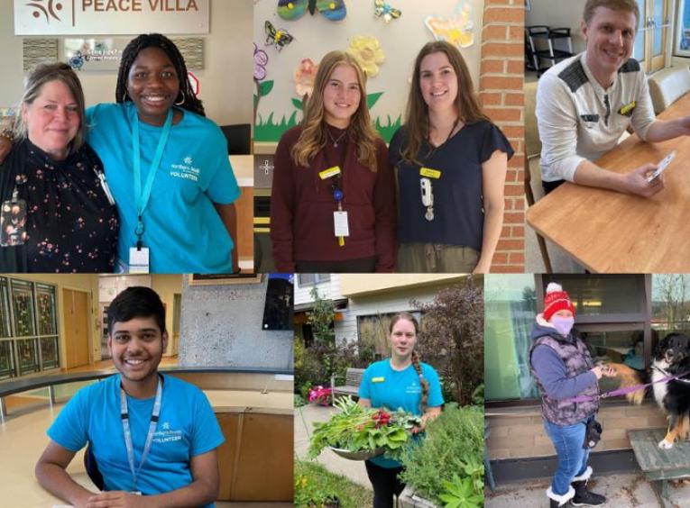 A collage of volunteers from NH facilities