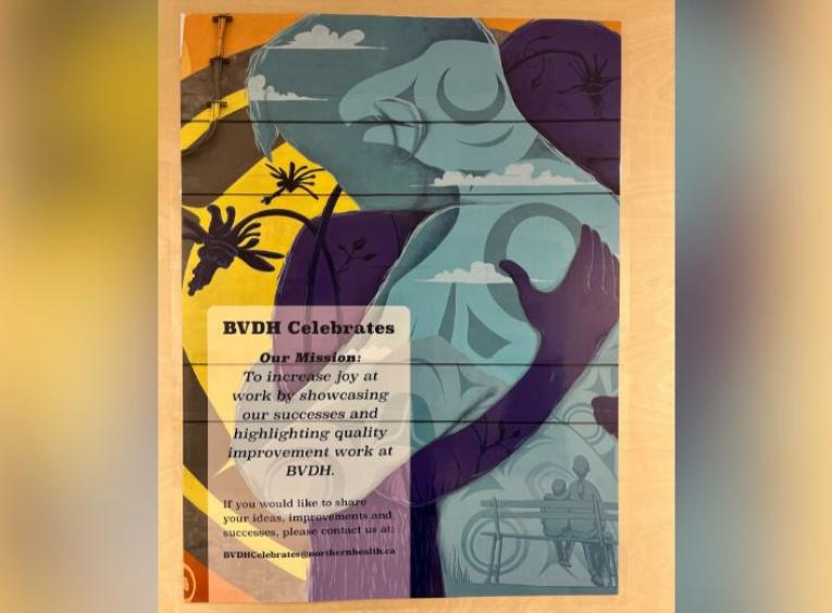 Abstract poster of two people hugging