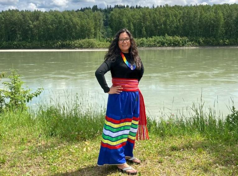 Melissa standing next to the Fraser River.