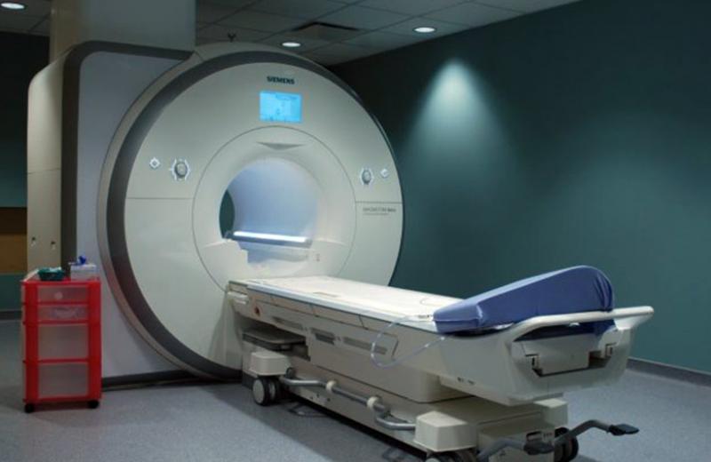 An MRI machine in a hospital room.