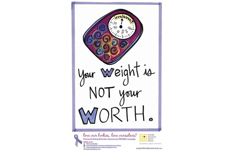 Poster stating "your weight is not your worth"