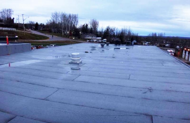 A flat roof is shown.
