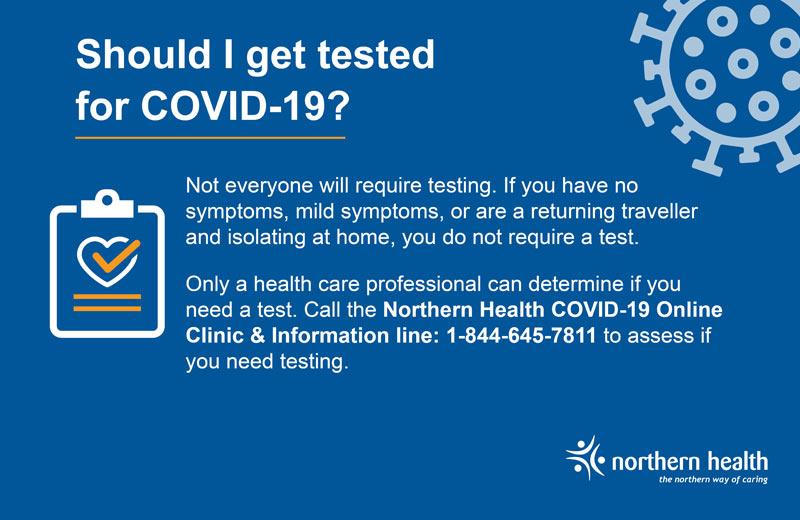 A graphic details who does not need to be tested for COVID-19.