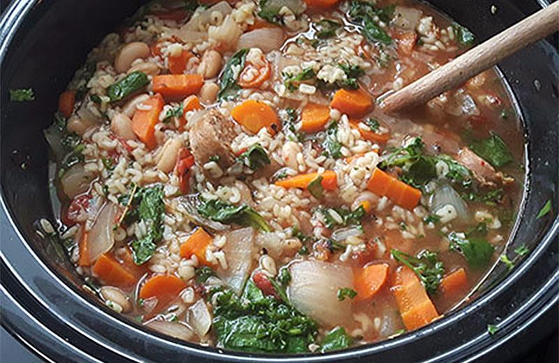 Stew in a crock-pot slow cooker