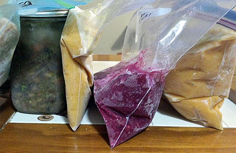 Frozen soup for extra meals