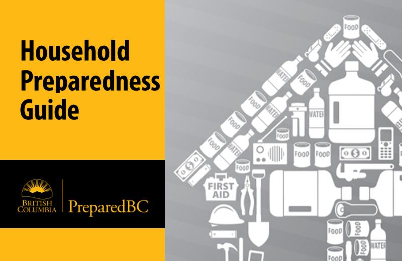 A graphic for a Household Preparedness Kit from PreparedBC.