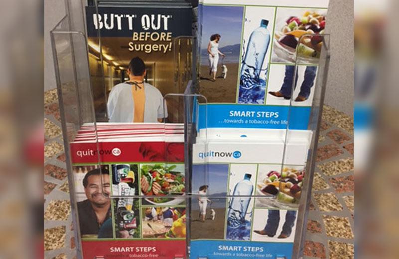 Quit now pamphlets in display rack.