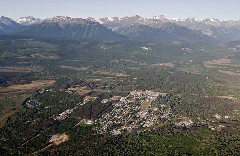 Aerial view of Valemount BC
