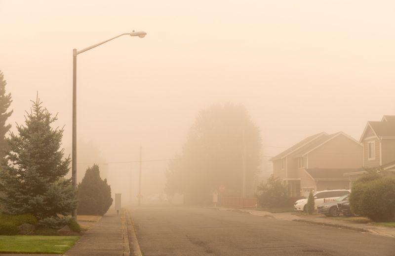Thick wildfire smoke blankets a rural BC city