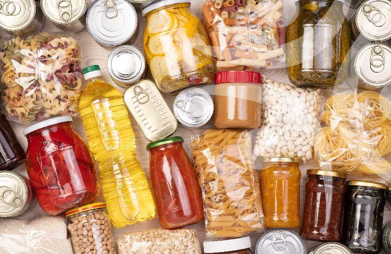Collection of food in jars