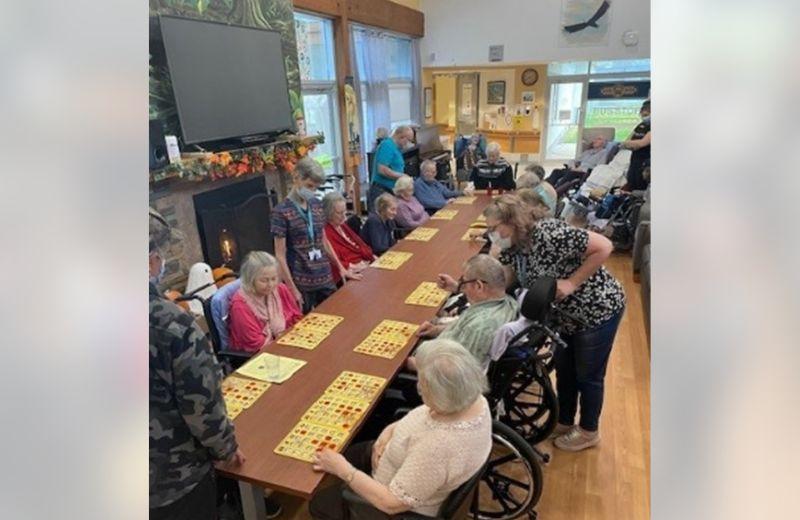 Residents playing bingo at Mountainview Lodge