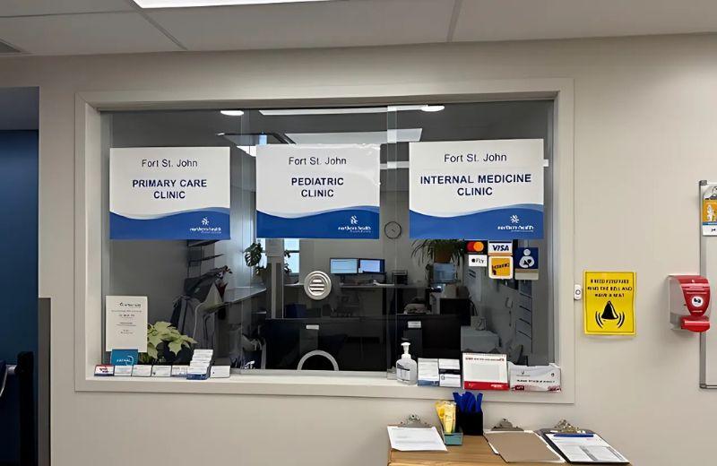 Signage at the Fort St. John pediatric clinic