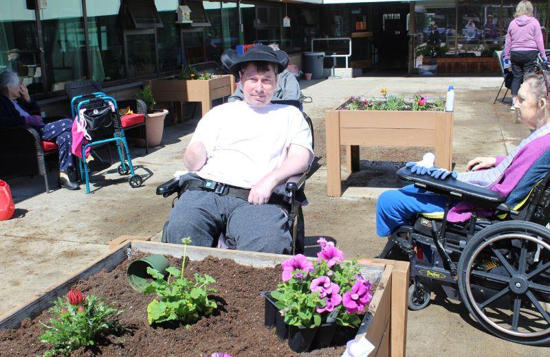 Jeffery Menton participated in the adaptive clothing program at Jubilee Lodge. 
