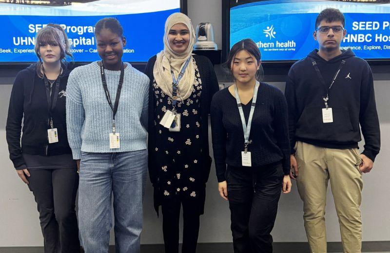 Furqana Khan (center) and students participating in the SEED program on November 3, 2025.  