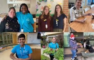 A collage of volunteers from NH facilities