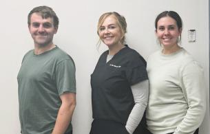  Nurse Practitioners Brody McGee, Rae Marceau, and Jessalyn Moskalyk.