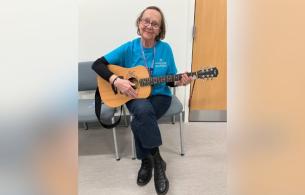 Hazel and her acoustic guitar