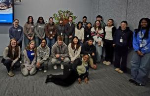 The SEED program cohort students posing with Northern Health President & CEO Ciro Panessa. 